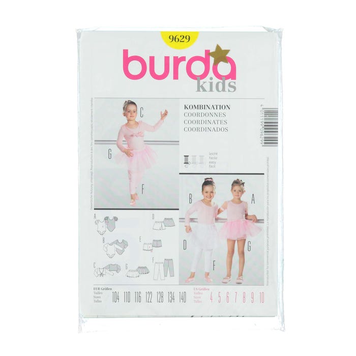 Burda-BURDA 9629 balletpakje meisje