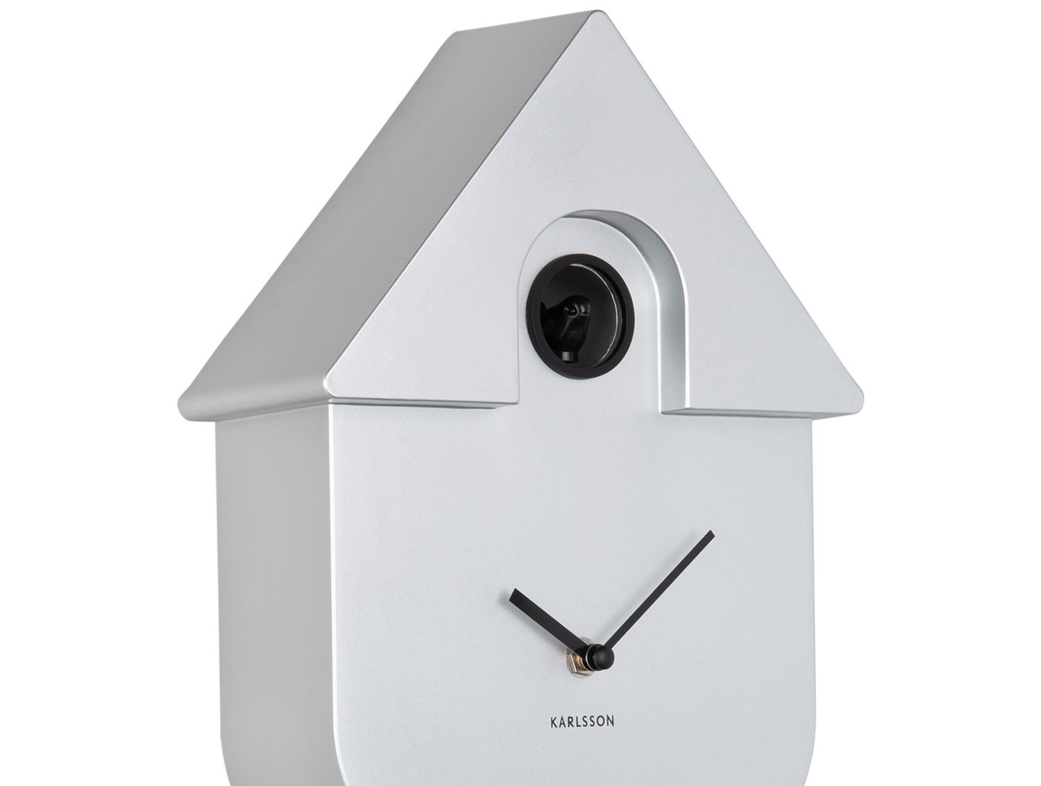 Wall clock Modern Cuckoo ABS metallic silver