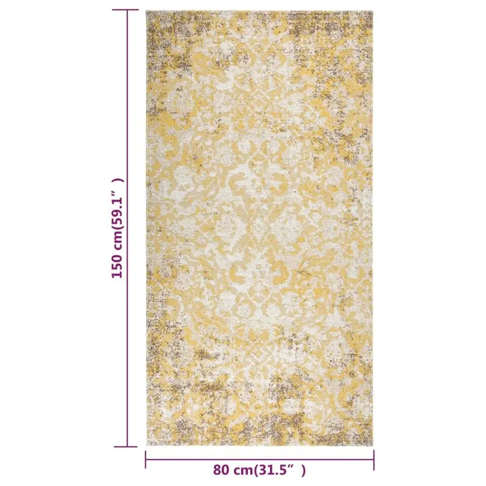 vidaXL - Buitenkleed - Geel - Polypropyleen - 80 x 150 cm