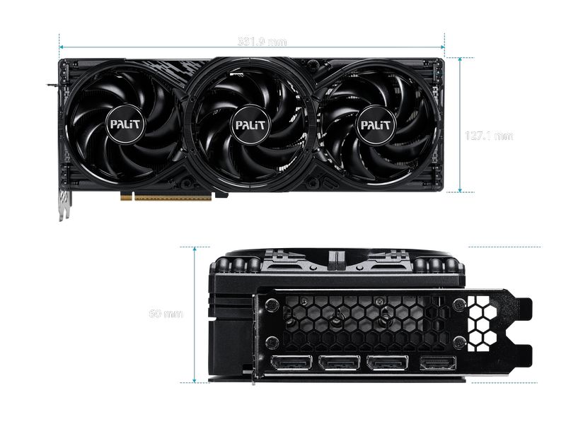 Palit Grafikkarte RTX 5080 GamingPro OC 16 GB Gamer-Grafikkarte mit 16 GB GDDR7-Speicher, ermöglicht Auflösungen bis zu 8k