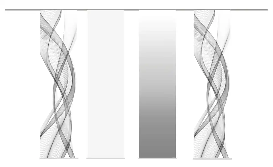 Schiebevorhang Set 4tlg. Grau 4er-Set