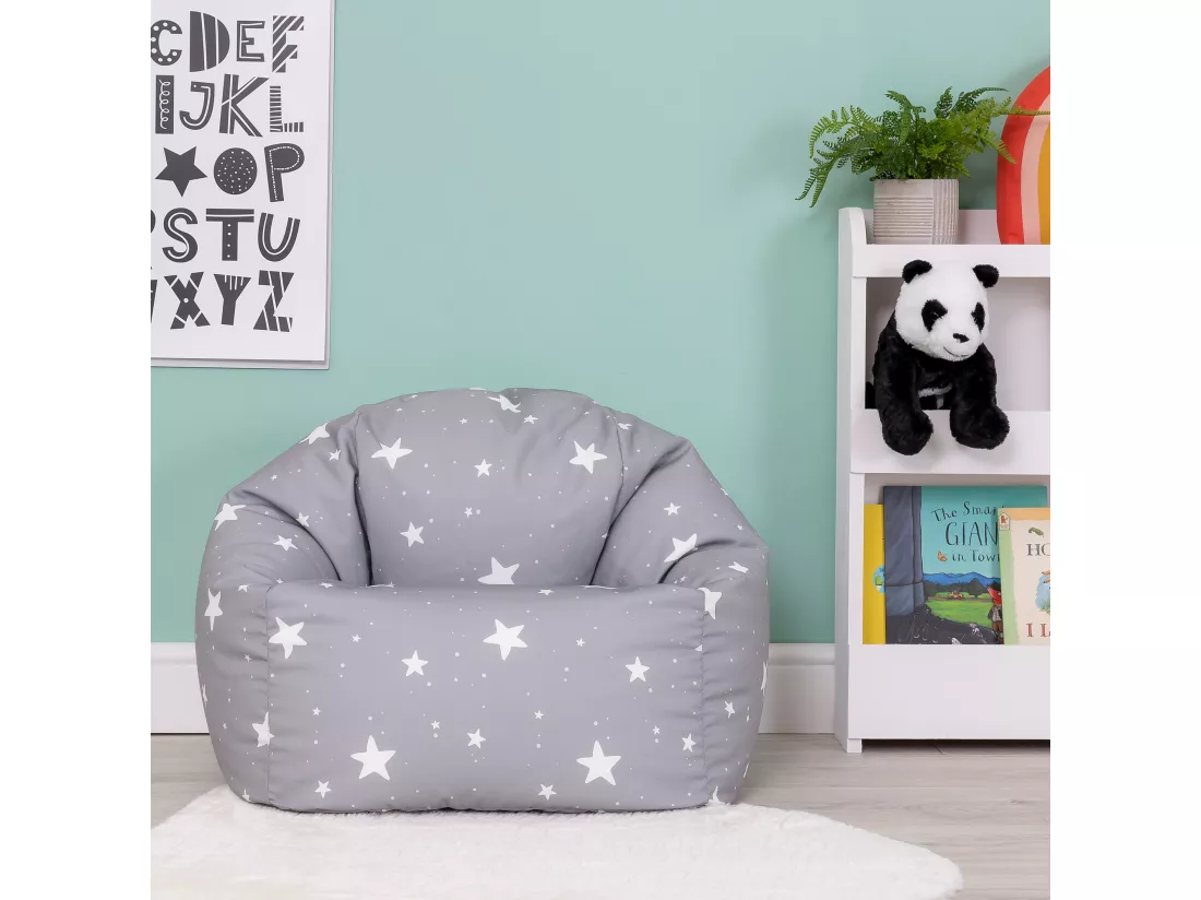 Pouf fauteuil pour enfants gris