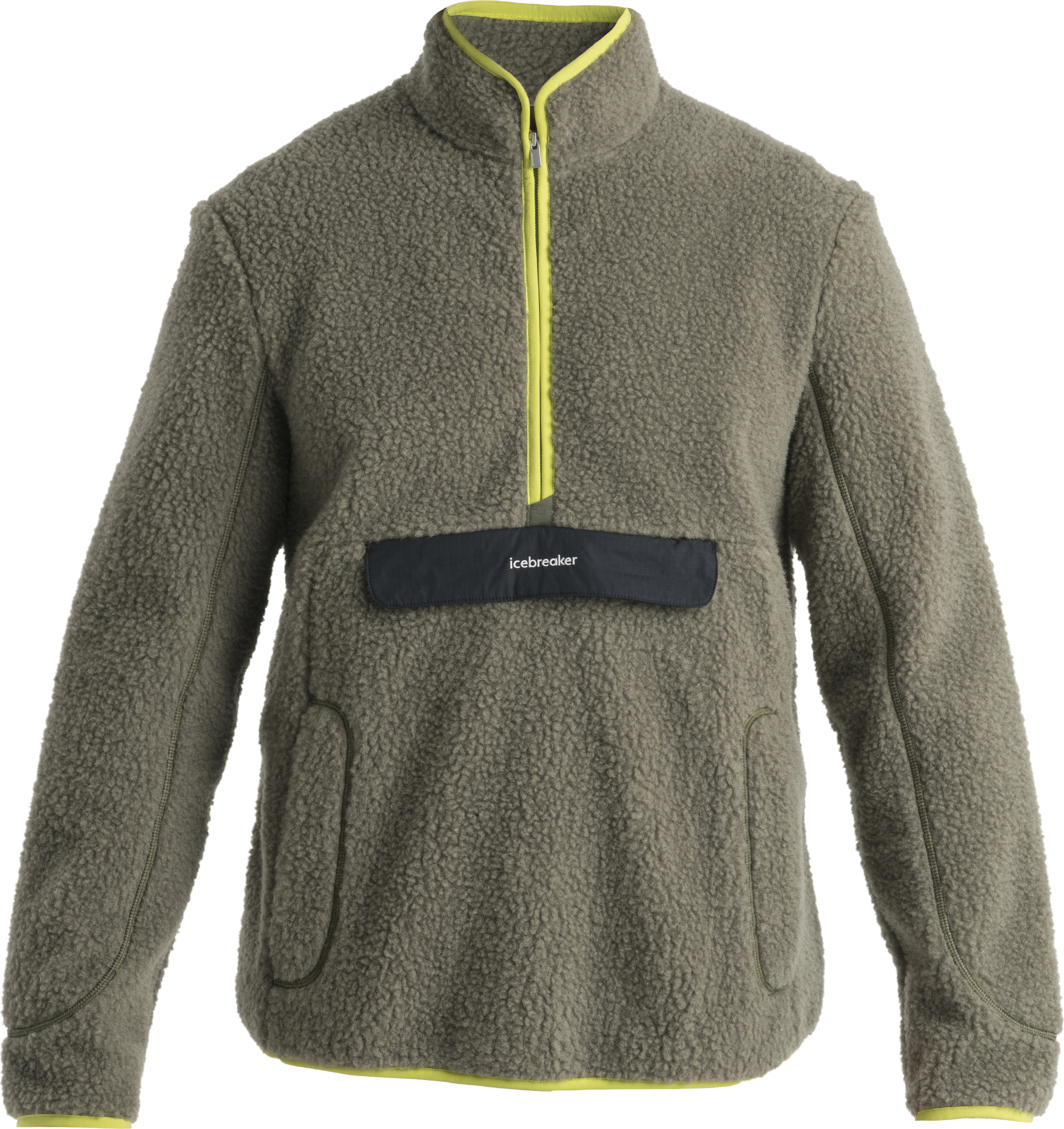 ICL RealFleece Sherpa LS Half Zip Herre Loden/Black/Bio Lime/Cb
