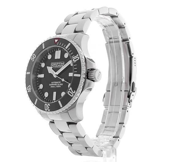 Depth Charge Stainless Steel Black Dial Dive Watch