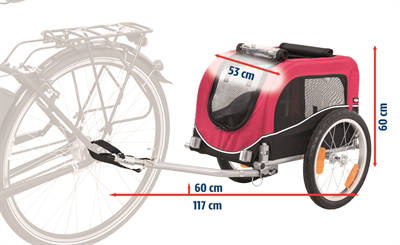 Trixie hondenfietskar Kleine Rassen Zwart / Rood 60X53X60 cm