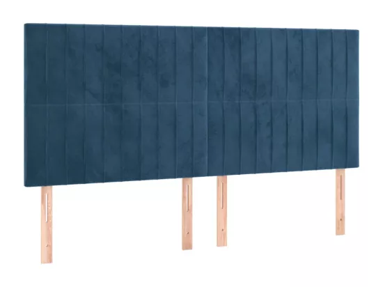 Sommier tapissier matelas et LED Bleu foncé 160x200 cm Velours