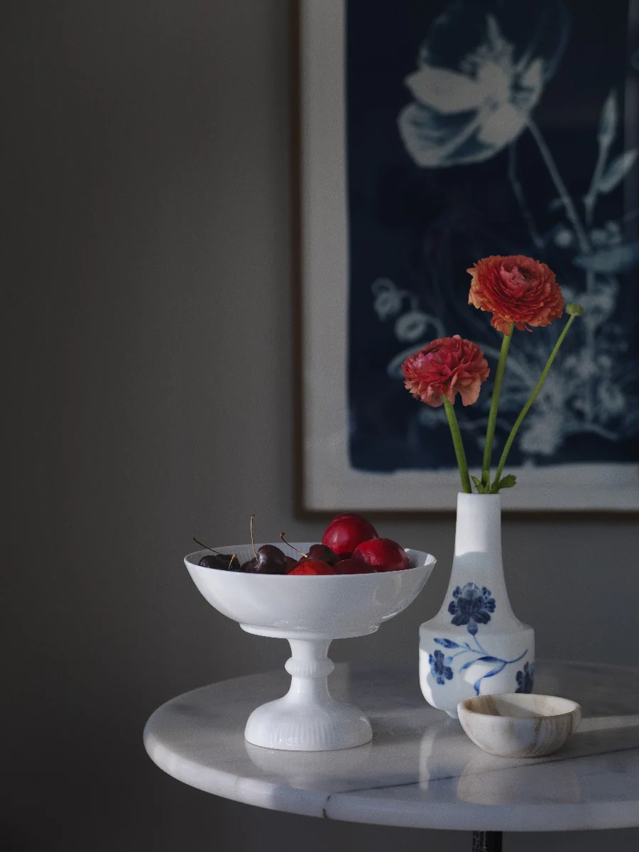 Royal Copenhagen  Hvid Riflet skål - 15 cm.