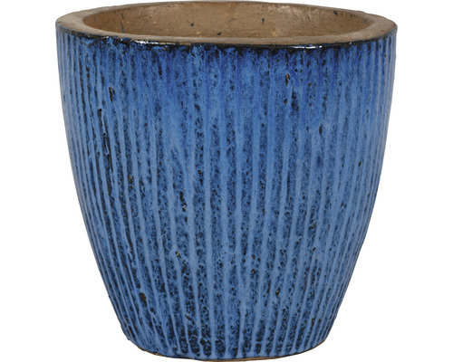 Lafiora Bremen klei plantenpot, Ø 40 cm, H 41 cm, blauw