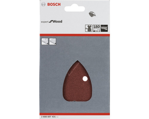 Schuurblad voor Bosch multischuurmachine, 95x135 mm, korrel 180, 5 stuks