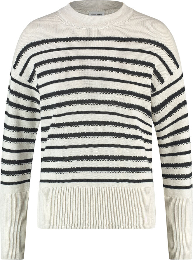 Gerry Weber PULLOVER 1/1 SLEEVE Cream/blakc striped