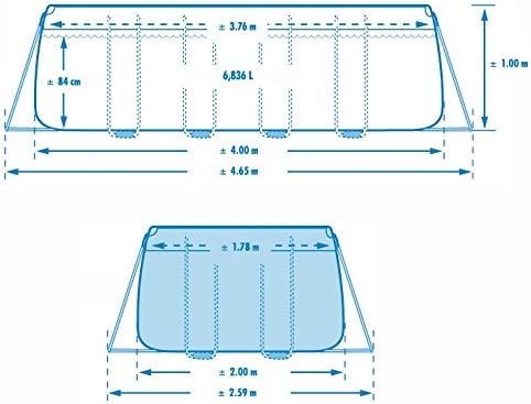 Intex Ultra Frame Rectangular Pool Set, blau/grau, 732 x 366 x 132 cm, 31,81 L, 28362GN