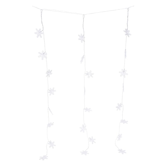 40er LED-Lichtervorhang - Schneeflocken - ca. 100 x 96 cm