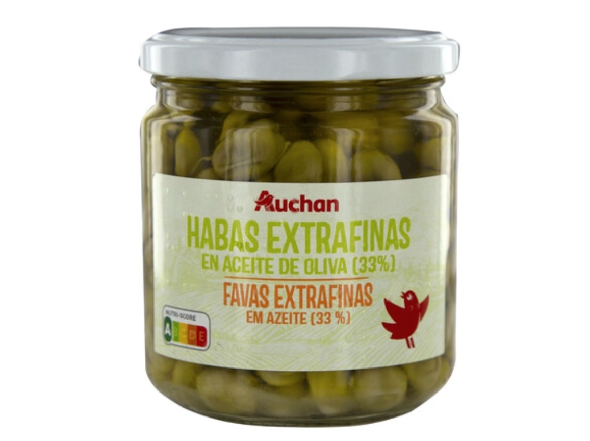 FAVAS EXTRAFINAS AUCHAN EM AZEITE 330 (220) G