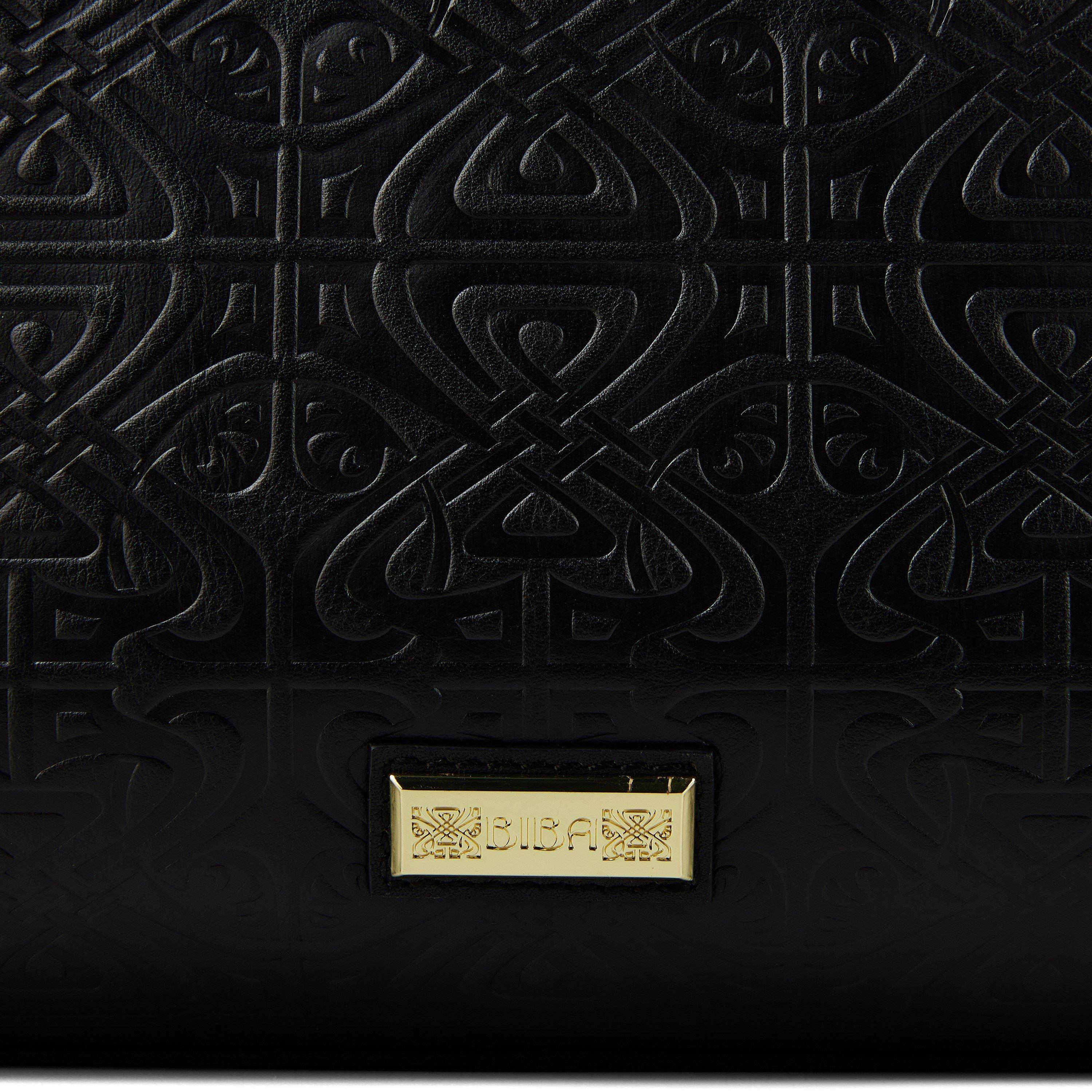 Biba Leather Filigree Embossed Clutch Bag