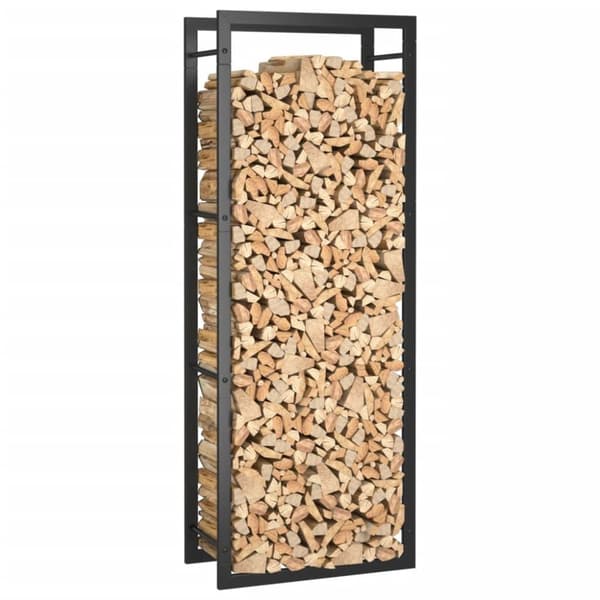 vidaXL Vedstativ matt svart 50x28x132 cm stål
