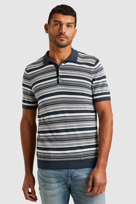 Cast Iron blauwe heren polo