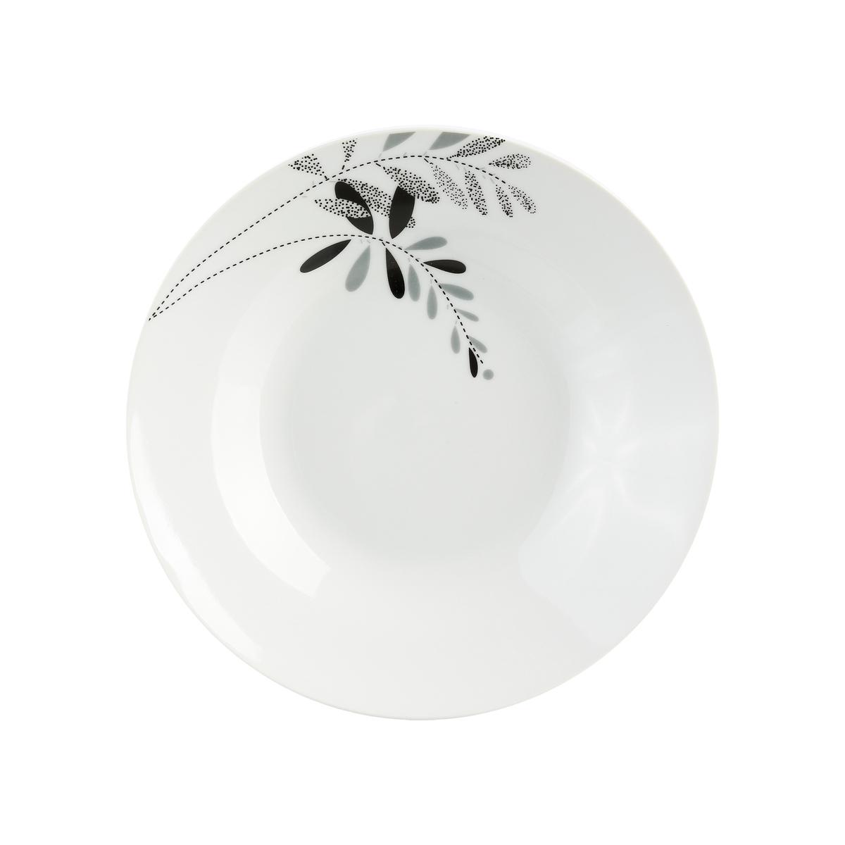 SERVICE 18 PIECES FLORAL GRIS