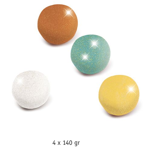Djeco 4 potjes boetseerklei - glitters