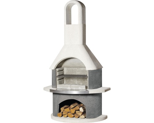 Buschbeck houtskoolgrill tuinhaard Stockholm 65 x 110 x 203 cm wit-antraciet