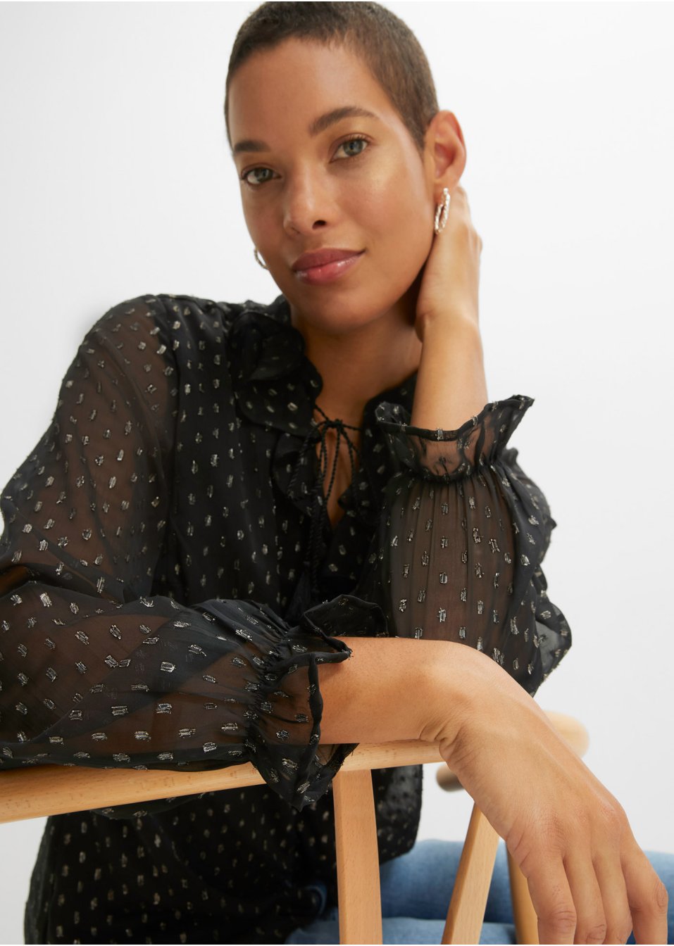 Blouse à effet brillant