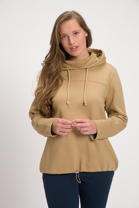 Sweatshirt, Stehkragen, Kapuze, Langarm, Biobaumwolle