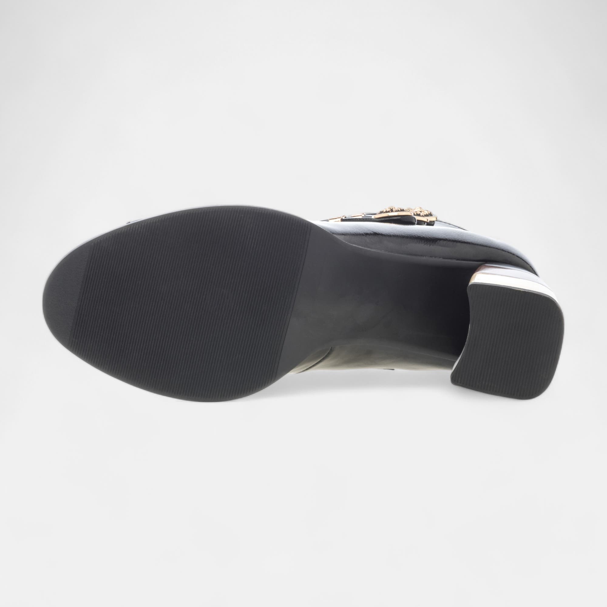 Nu-pieds à talon compensé Femme noir vernis