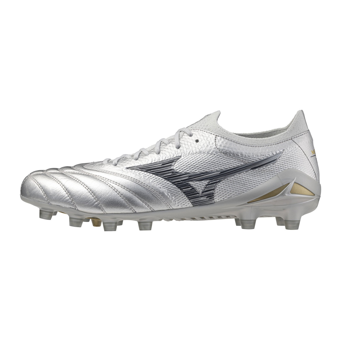 Mizuno Morelia Neo Beta IV Japan Gras Voetbalschoenen (FG) Zilver Grijs Goud