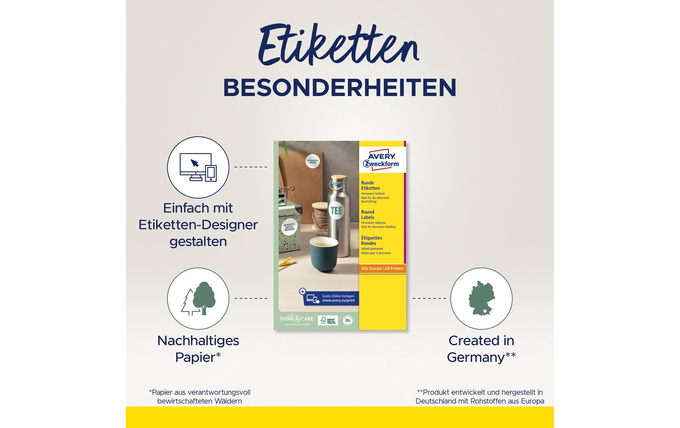 Runde Etiketten L3416-100 Ø 60 mmRunde Etiketten