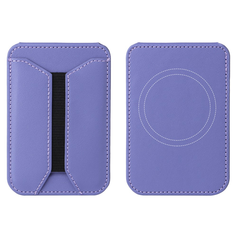 Magnetische MagSafe Leder Wallet Kreditkarten Halterung   Kickstand Aufsteller - Lila