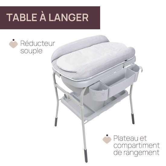 Combi bain et change Cuddle & Bubble   Grey Melange        de               Chicco