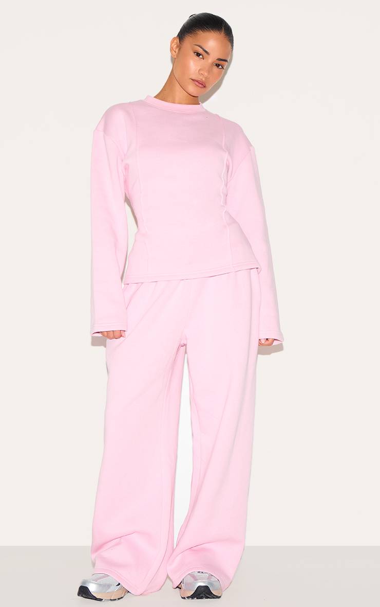 Rose Bébé Sweat-shirt Petite À Manches Longues Avec Taille Cintrée