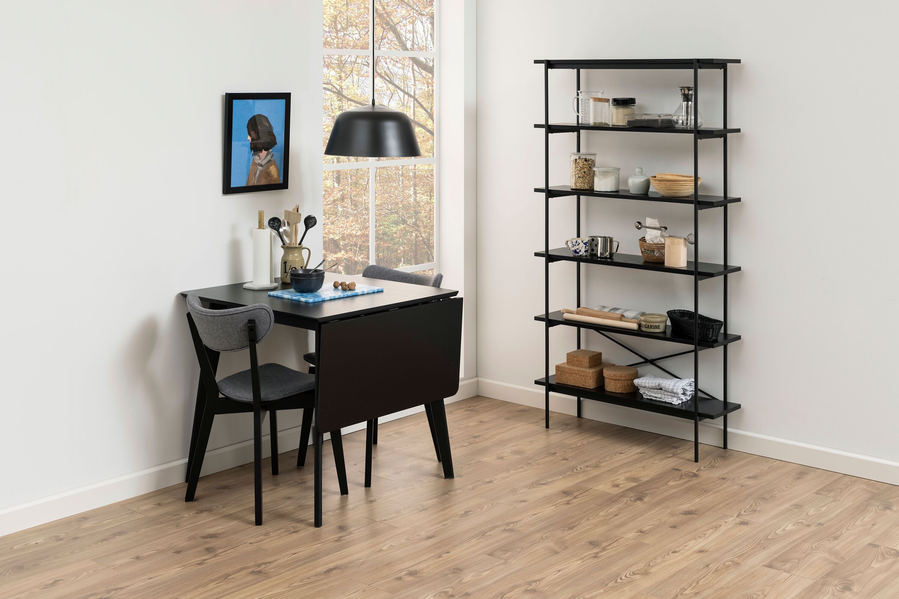 KYSON Regal - Schwarz / B: 94.0 cm x T: 27.0 cm x H: 172.0 cm