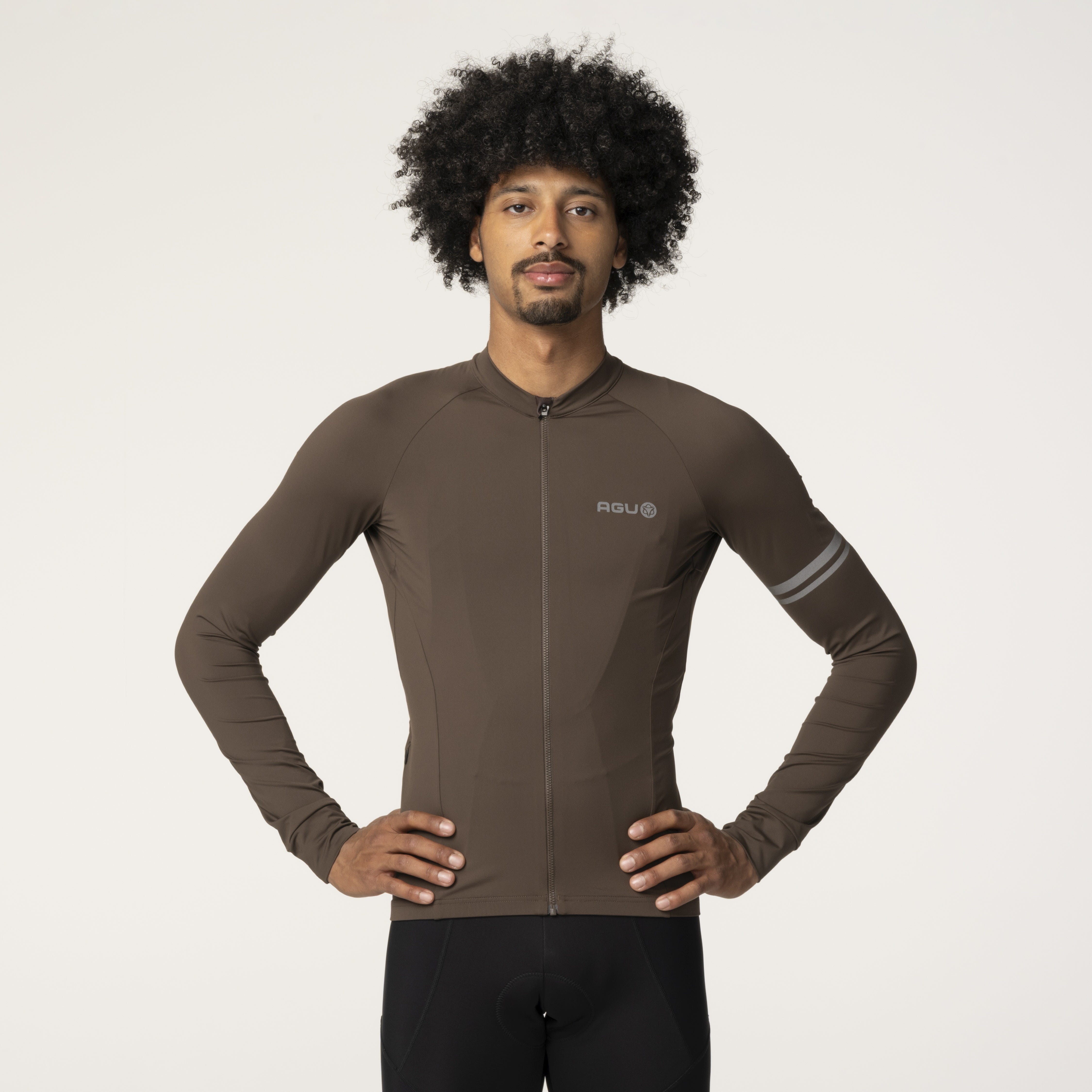 AGU Performance Solid heren lange mouw fietsshirt - Brown