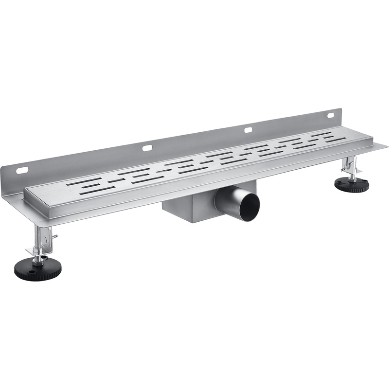 Dynamic Way douchegoot RVS met muurflens 900x70mm