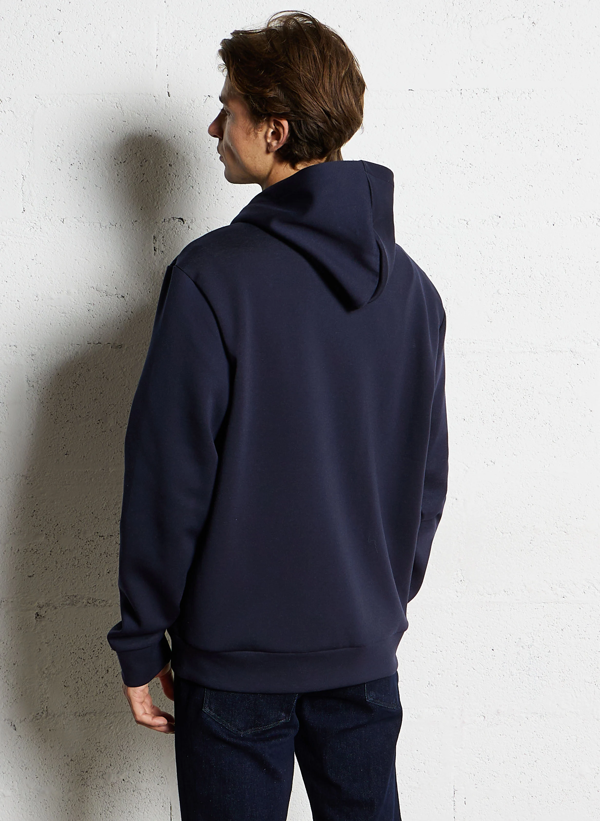 Sweat à capuche zippé droit | Bleu