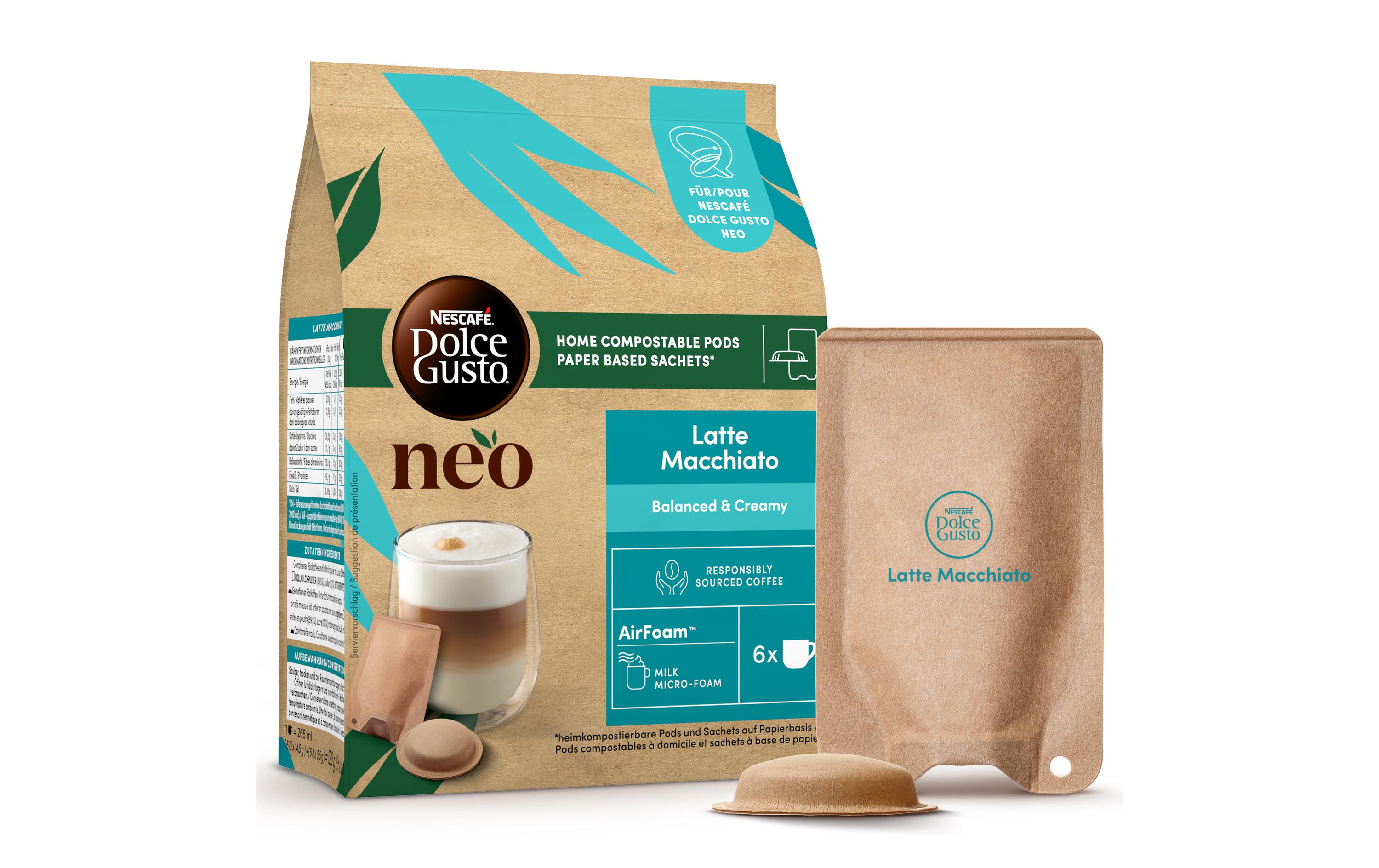 Sachets Latte Macchiato 6 PortionenSachets für die Nescafé Dolce Gusto NEO Kaffeemaschine von Delonghi
