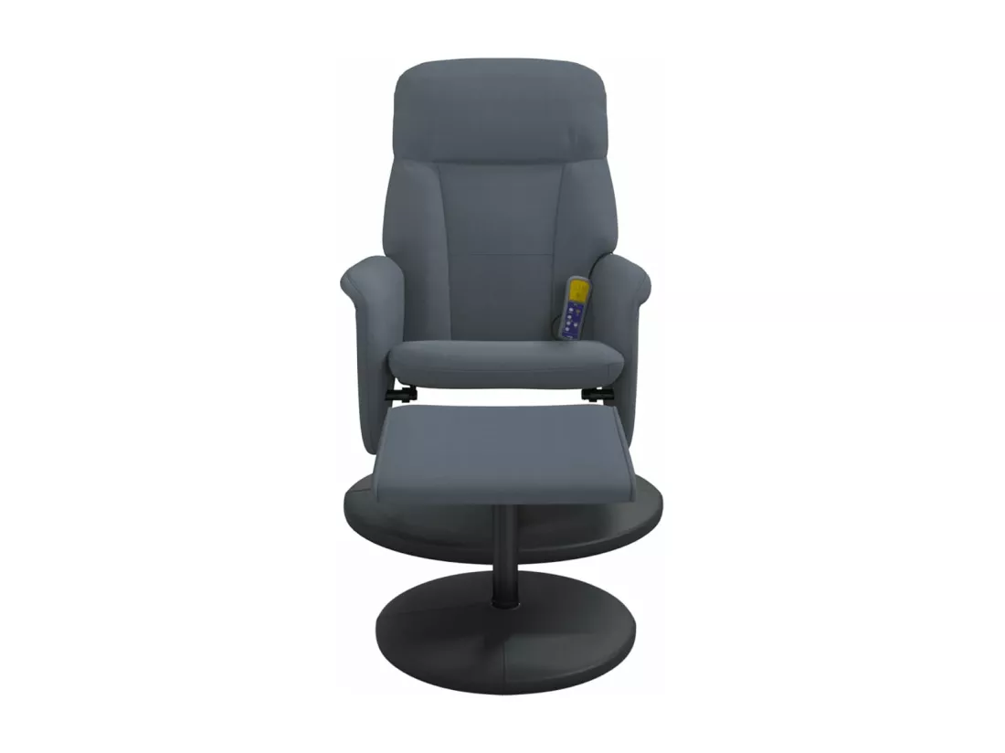 Fauteuil de massage inclinable repose-pied gris foncé velours