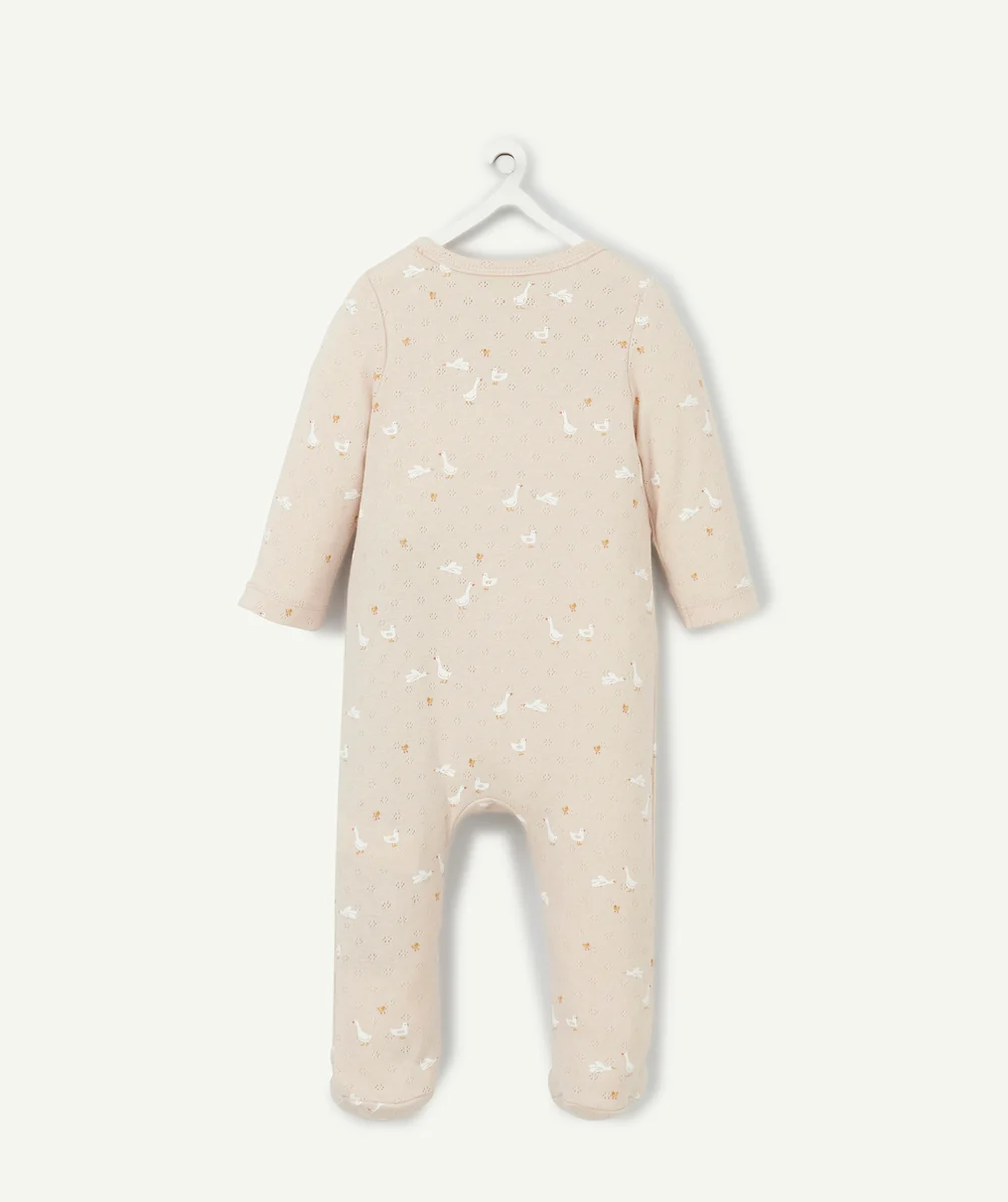 DORS BIEN EN COTON BIO ROSE PÂLE IMPRIMÉ AVEC OIES
