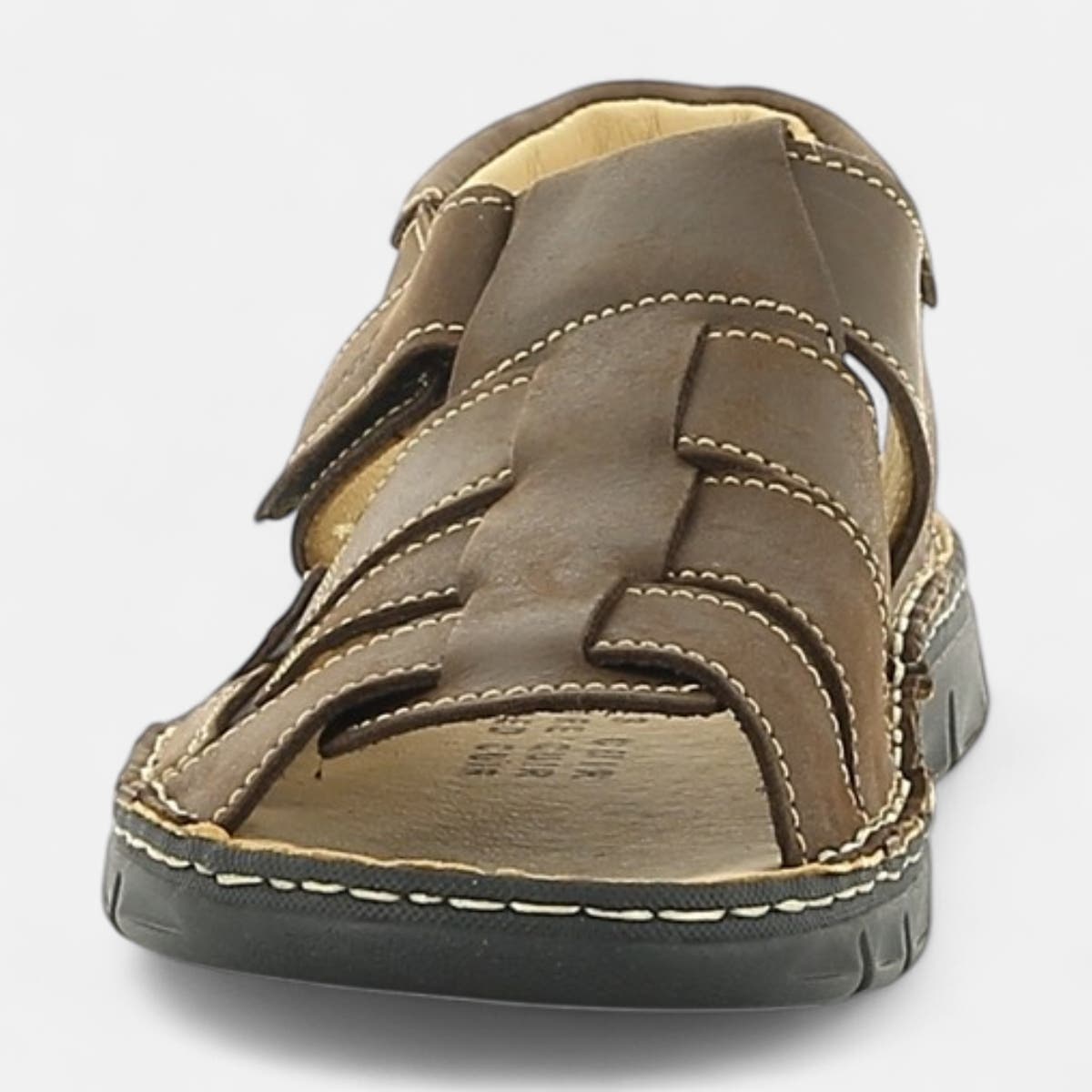 Nu-pieds confort Homme en cuir marron