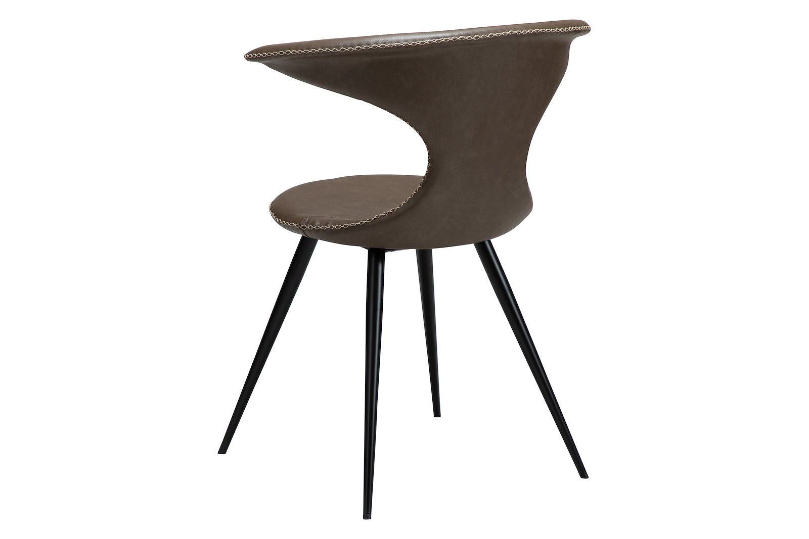 Flair spisestol PU Major Brown og sorte runde ben.