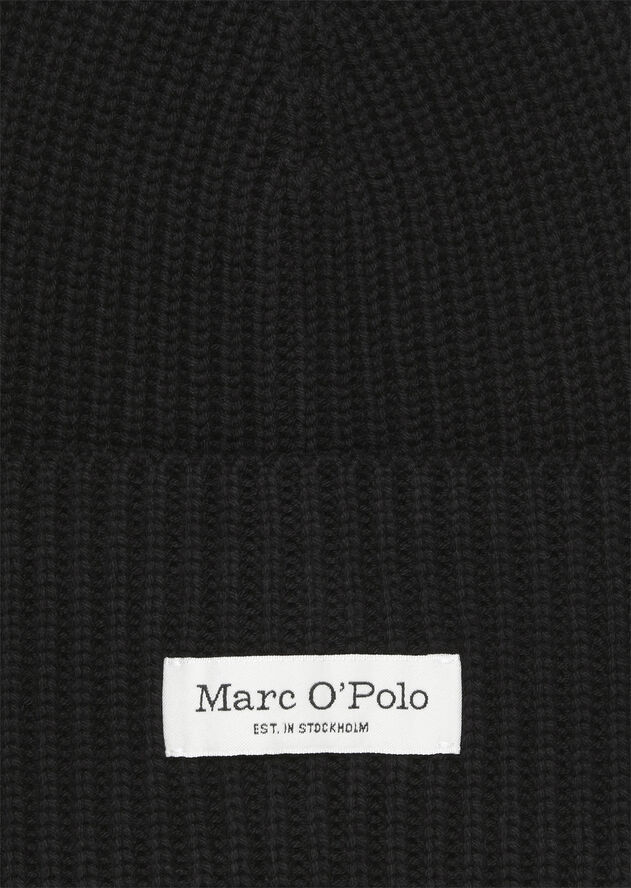 Marc O’Polo Beanie, knitted, fold-up, structure Black