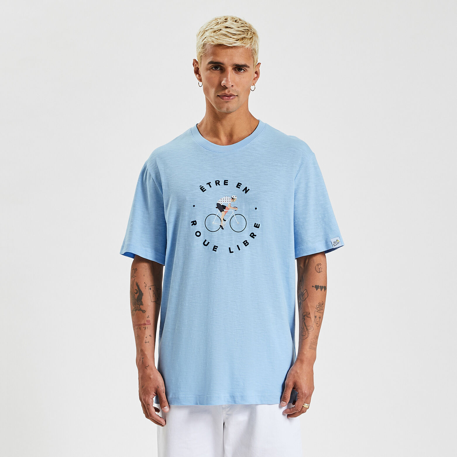 Tee shirt col rond imprimé licence Tour de France Bleu moyen