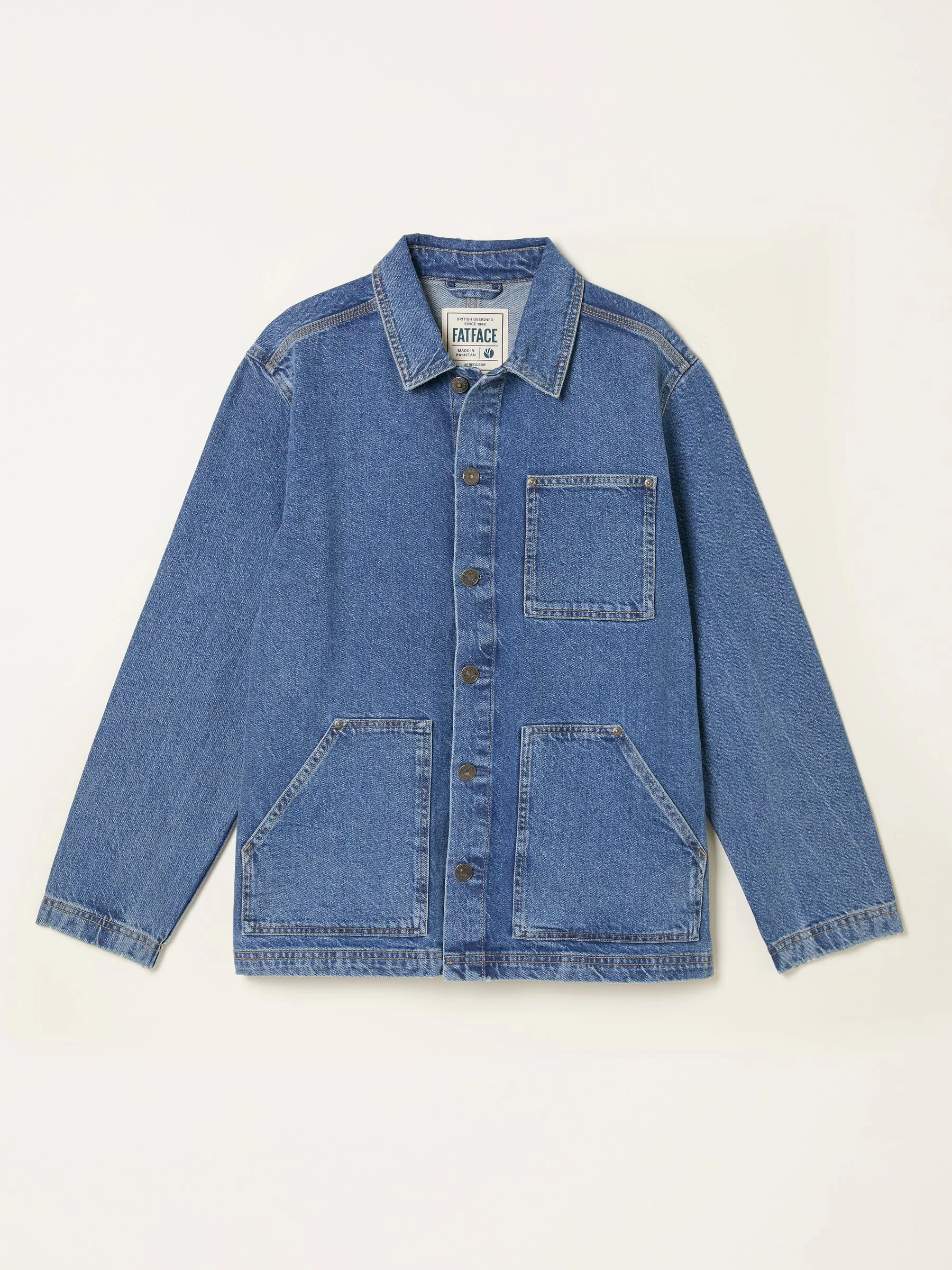 Indigoblauw - FatFace Denim Worker Jacket