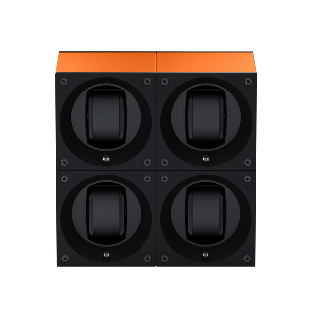 SwissKubik Masterbox Aluminium Orange - 4 Uhren