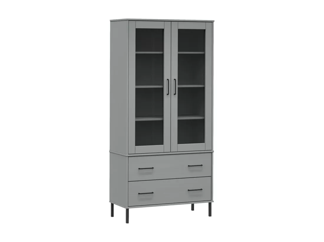 Bibliothèque avec pieds en métal Gris 85x35x172,5 cm Bois OSLO