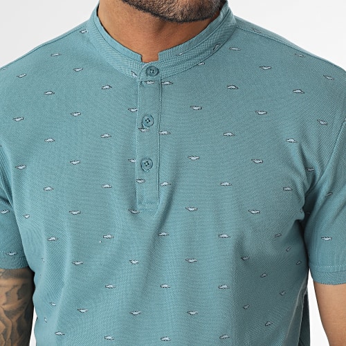 Polo Manches Courtes Turquoise Foncé