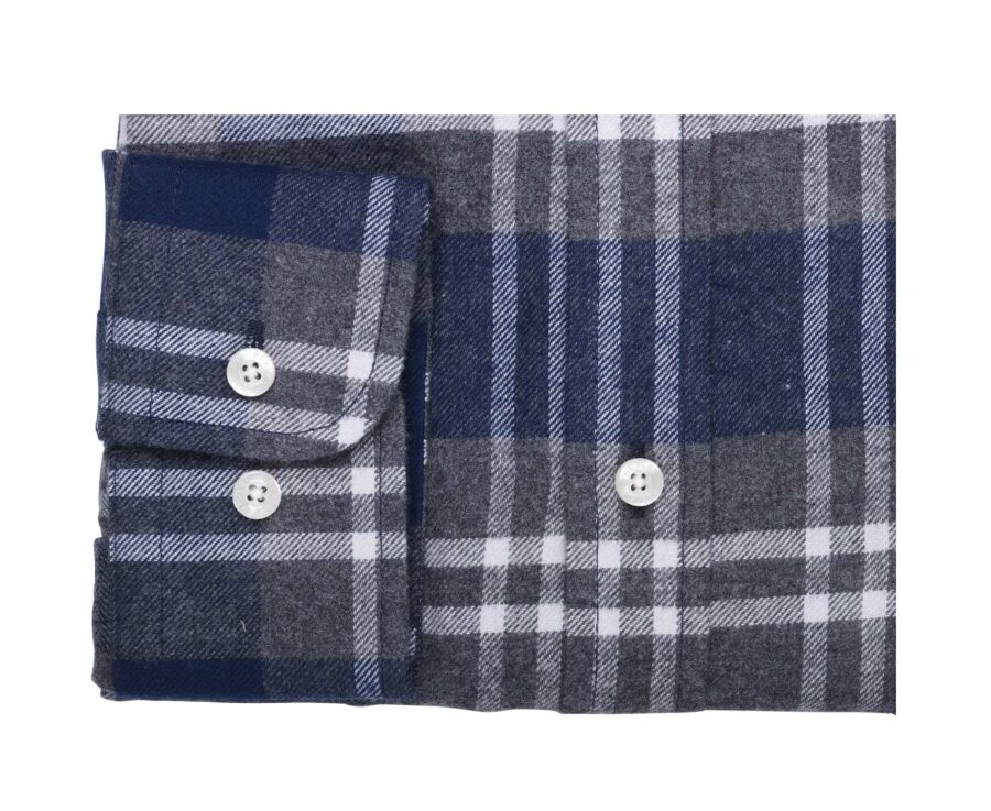 Chemise flanelle Navy à carreaux Gris et blancs homme - FORESTER