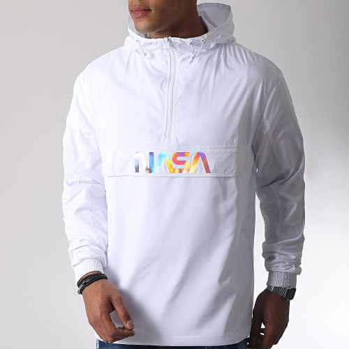 Coupe-Vent Capuche Iridescent Skid Blanc