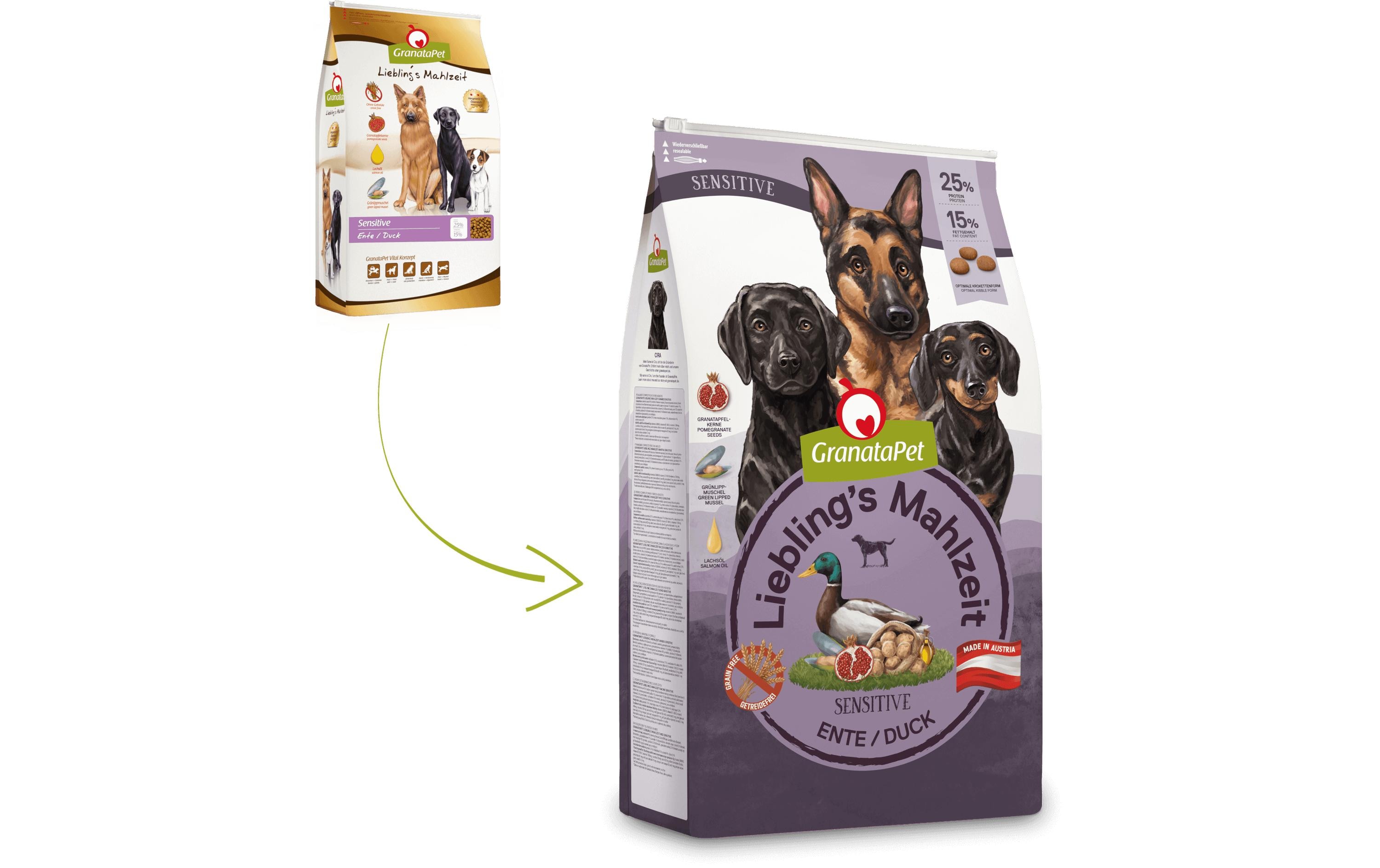 Trockenfutter Liebling's Mahlzeit Ente Sensitive 10 kgAlleinfuttermittel für ausgewachsene Hunde