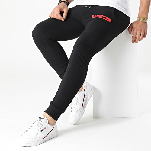 Pantalon Jogging Logo Typo Noir Rouge